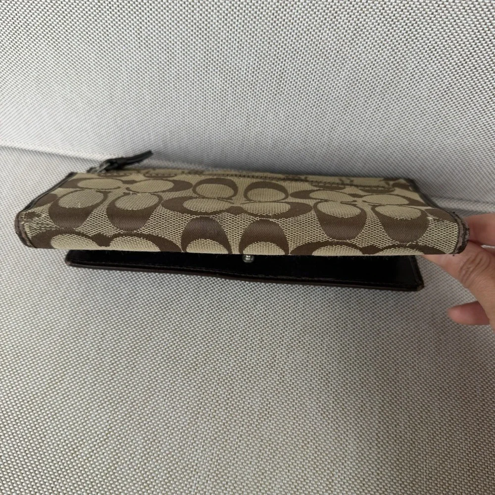 Coach Ashley Signature Jacquard Trifold Wallet W/Checkbook Insert Y2K Vintage